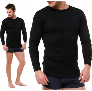 Pánské tričko Moraj tričko MPL1600-001 s kulatý výstřihem, dlouhý rukáv, černé, velikost XXL