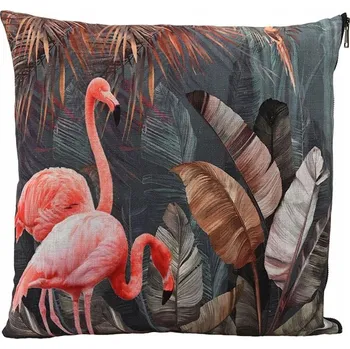 Polštář POVLEČENÍ NA POLŠTÁŘ S MOTIVEM PLAMEŇÁK 45x45cm DEKORATIVNÍ