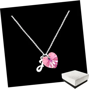 Náhrdelník Stříbrný Náhrdelník Písmeno Abeceda Srdce