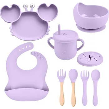 Sada nádobí Dětská sada nádobí s bryndákem Krab - fialová