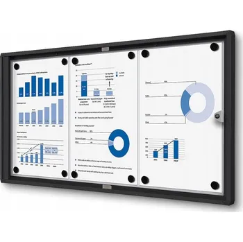 Magnetická informační vitrína - černá, pro 3 plakáty formátu A4