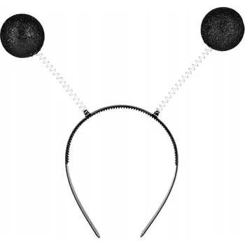 Čelenka s černými kuličkami na pružinkách 20x22cm Fotobudka