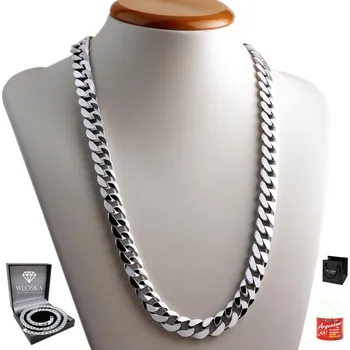 Řetízek Stříbrný Řetízek Męski STŘÍBRO 925 Łańcuch PLNÝ 9 mm jako Dárek pro chlapce