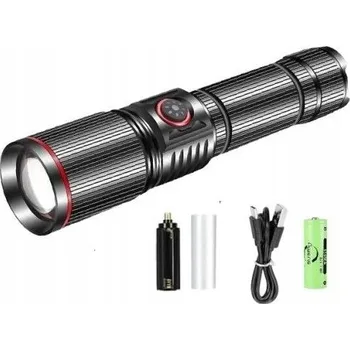 Svítilna LED taktická svítilna s zoomem, výkonná a silná, svítilna s dlouhým dosahem