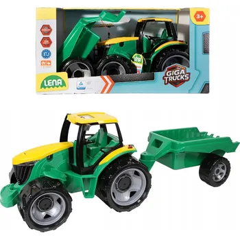 autíčko Traktor s přívěsem Lena, vícebarevný, 90 cm, měřítko 1:64