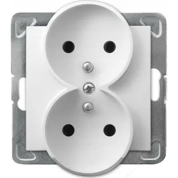 Elektrická zásuvka Ospel dvojitá zásuvka s uzemněním, modul bez rámečku Impresja GP-2YRZ/m/00