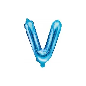 Balónek Party Deco Fóliový balónek písmeno "V", modrý, 35 cm