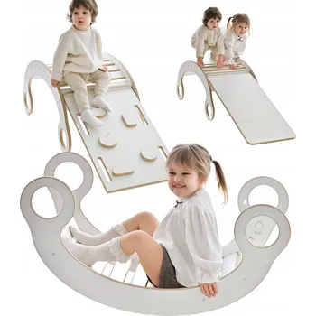 Dětská houpačka Houpačka GUGI Montessori, skluzavka a lezecká stěna