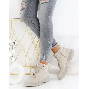 Dámská zimní obuv Cathay moda Béžové kotníkové boty 8048-2BE Velikost: 38