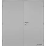 DOORNITE Dveře protipožární LUME EXTRA, CPL, šedá, plné, cylindrický zámek, 2-křídlé Šířka: 145 (80+60), Orientace: levá, Výplň: požární