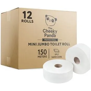 Toaletní papíry Toaletní papír, bílá, bambusový, 2-vrstvý, 150 m, průměr 18 cm, 12 rolí, CHEEKY PANDA 76-PFMINJRL12 ,balení 12 ks 599539