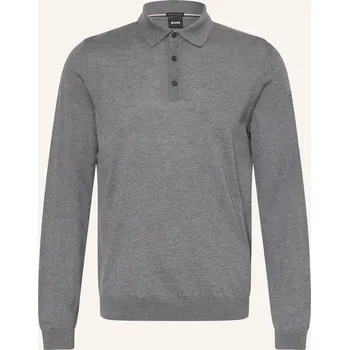 Pánské oblečení Boss Pánská Úpletová Polokošile Lancione, tmavě šedá, S