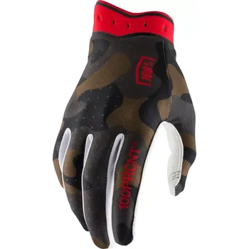 Moto oblečení Motokrosové a MTB rukavice 100% ITRACK 10044-0001X barva camo (Perforované rukavice s jednovrstvou dlaní )
