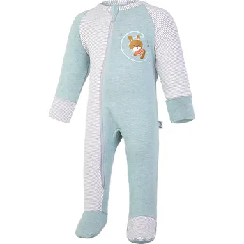 Dětský overall Little Angel Overal smyk DR Outlast® - lišejník melír/pruh bílošedý melír Velikost: 74