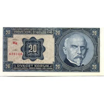 ČESKOSLOVENSKO. 20 korun 1926. Série Hg. Hej. 21c2.