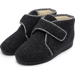 Vlnka Kotníkové bačkory z vlněného filcu na suchý zip tmavě šedá velikost obuv dospělí 36