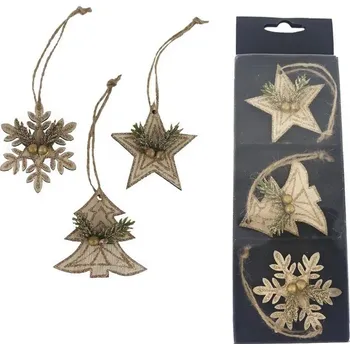 Vánoční dekorace Dekorace vánoční k zavěšení 3 kusy