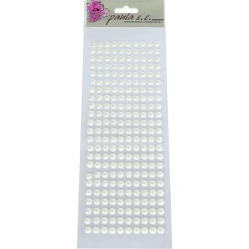 samolepka Samolepky 3D, kamínky, perličky krémové, 8mm, arch