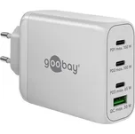 goobay Napájecí rychlonabíječka USB-C™ PD GaN (100 W) bílá 3x porty USB-C™ (Power Delivery) a 1x port USB-A