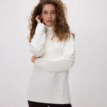 Dámský svetr Reserved - Svetr s rozepínáním na zip - tělová - 505HH-02X - 505HH-02X-S