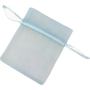 Vánoční dekorace Pro Háčkování Dárkový pytlík 9x11 cm organza modrá