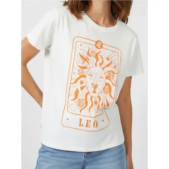 Sinsay - Bavlněná košilka s potiskem - krémová - 8131J-01M - 8131J-01M-M