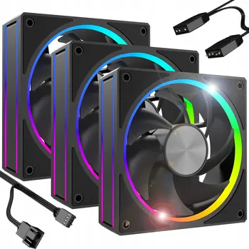 PC ventilátor Ventilátor Gembird 120 x 120 mm FAN-HURACAN-ARGB-PWM/3PCS