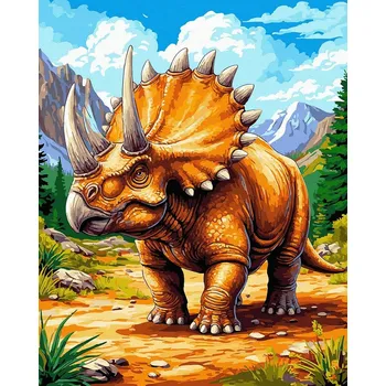Malování podle čísel iPicasso 40x50 na rámu Triceratops z doby gigantů