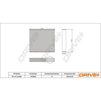 Ventilátor topení a klimatizace Kabinový (pylový) filtr DRIVE+ DP1110.12.0038