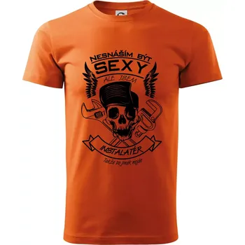 Pánské oblečení Nesnáším být sexy - instalatér - Klasické pánské triko vyšší gramáže - XS ( Oranžová )
