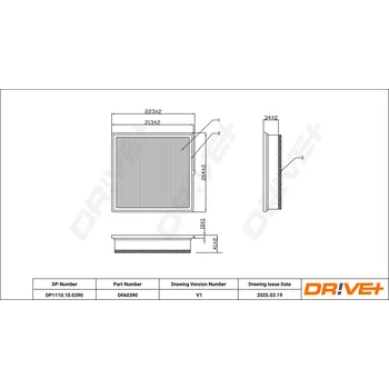 Vzduchový filtr Vzduchový filtr DRIVE+ DP1110.10.0390