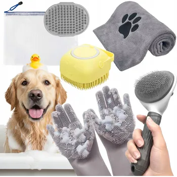 Obraz SADA PRO PÉČI O PSA A KOČKU 6V1: MYTÍ, KOUPÁNÍ, KARTÁČ, HOUBA