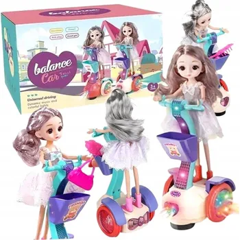 Panenka Interaktivní Panenka na Vozítku Hračka pro Děti Světelné Efekty a Melodie