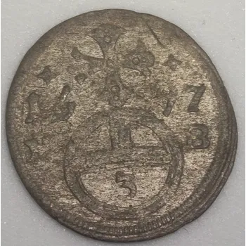 Stříbrná mince 1697 KB, Leopold I. Grešle trojník Opole 0,57 gramů. (Leopold I. Grešle trojník Opole 1697)