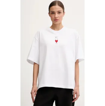 Dámské tričko Bavlněné tričko EA7 Emporio Armani dámské, bílá barva, AF12957.7X000036 00X, vel. S