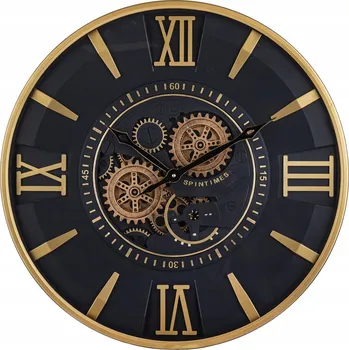 Hodiny Nástěnné hodiny kulatý černé zlaté glamour Treviso kovové stylové závěsné