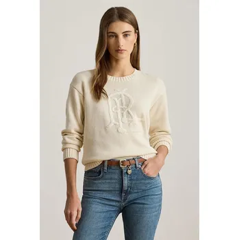Dámský svetr Bavlněný svetr Lauren Ralph Lauren 200979653 béžová 01X, vel. L