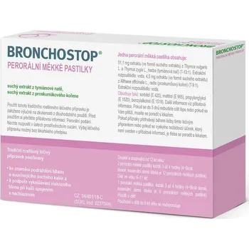 Lék na kašel, rýmu a nachlazení Kwizda Bronchostop 20 pastilek