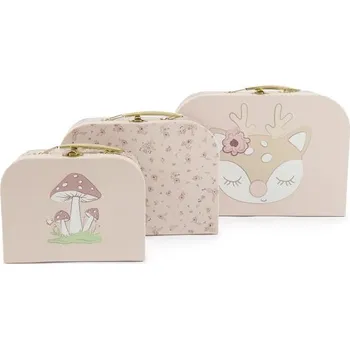 Dětský pokoj Bieco - Sada tří kartonových kufříků - srnka Ella - dreamy flowers