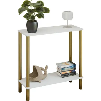 Toaletní stolek Konzole Claro 80x30 cm - různé barvy na výběr - Bílá Mat, Zlatá