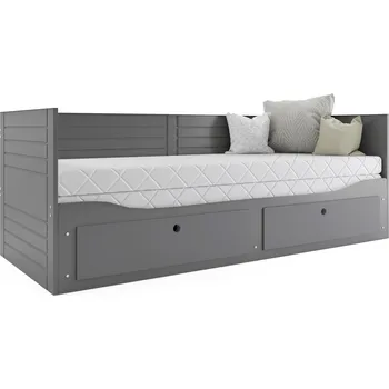 Postel SMB Rozkládací postel s matrací HERME, 80-160x200 cm Grafit