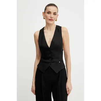 Dámská vesta Lněná vesta Elisabetta Franchi GL00552E2 černá 99X, vel. 38