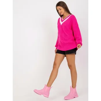 Dámský svetr Fuchsiový dámský klasický svetr z viskózy