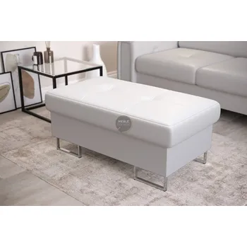 Taburet Taburet s úložným prostorem 100x55 cm GALAXY - bílá eko kůže