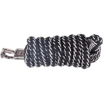 Vybavení pro koně USG Vodítko Onyx USG, 2 m, černé s panic karabinou