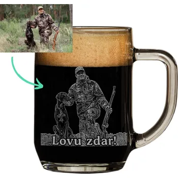Stolování pullitry.cz Dárek pro myslivce - Půllitr s fotkou