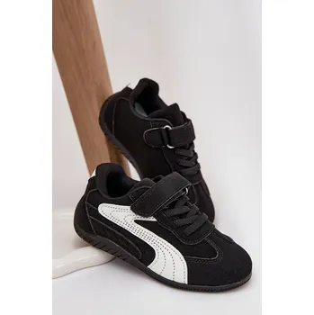 Dívčí tenisky Boto Dětské sportovní boty s přezkou Černo-bílé Perrin Boto černá | bílá 3459100