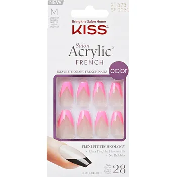 Umělé nehty Kiss Samolepicí umělé nehty Acrylic French Squared M