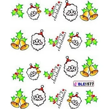 Samolepky na nehty s vodními sněhové vločky Santa Claus H74