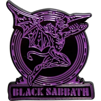 Black Sabbath Purple Text Logo & Daemon Odznak 40 mm
